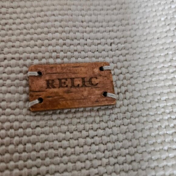 Relic Collection woven purse w/ braided faux leather handles (8x12) - Picture 3 of 8